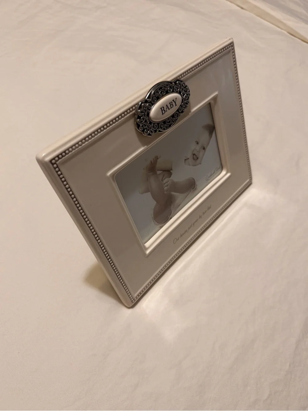 Grasslands Road Cream Picture Frame with Silver 'BABY' Accent - 4x6